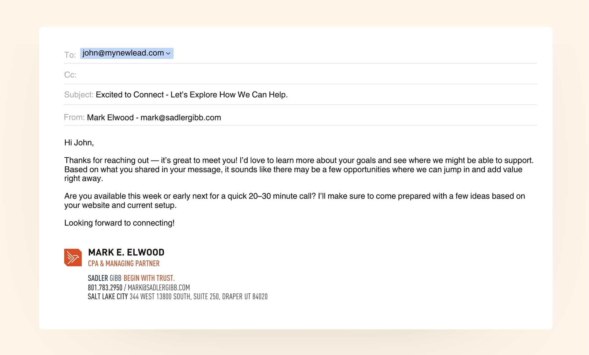 Announcement email